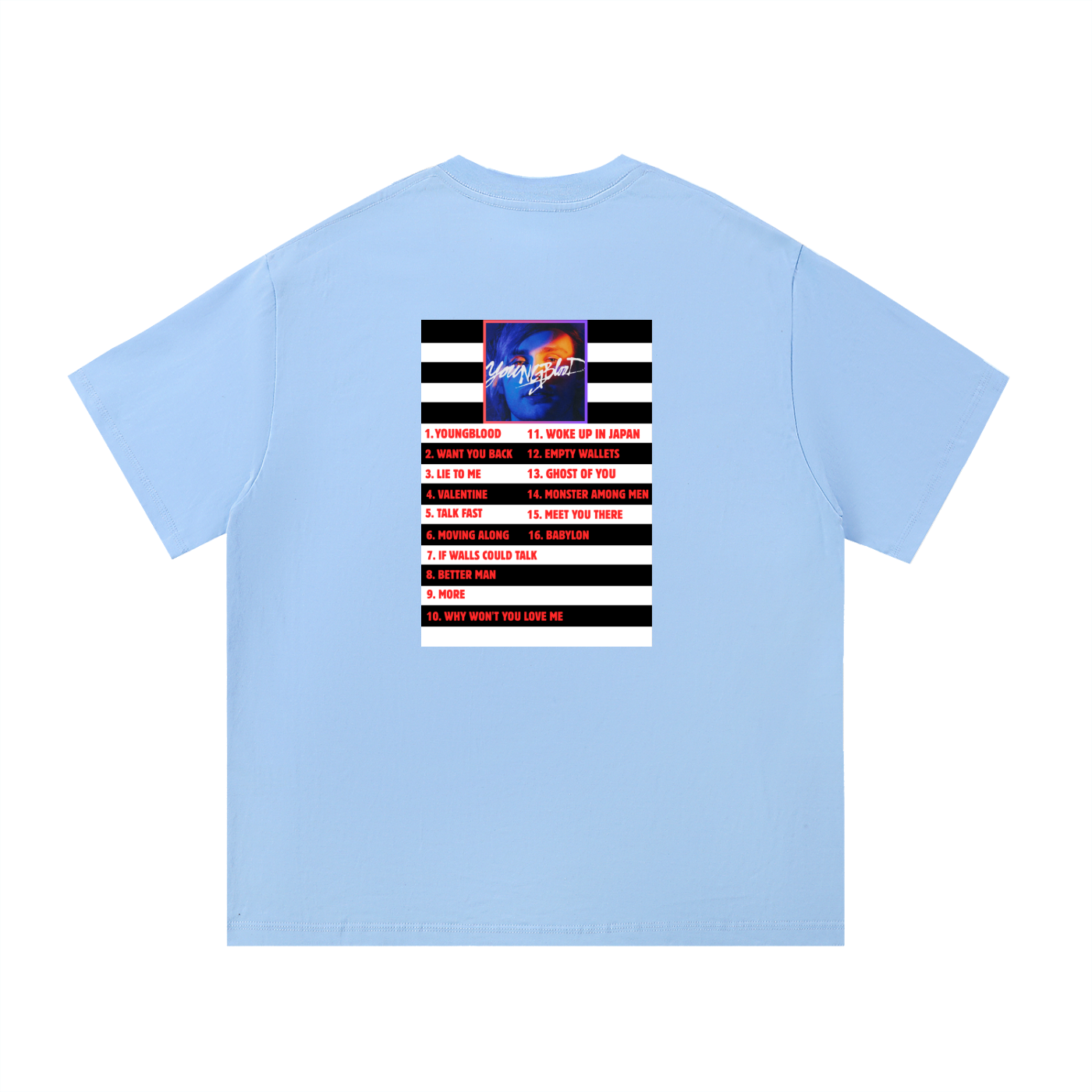 5SOS | Michael Clifford | Youngblood Album Tracklist T-Shirt | Fan Made