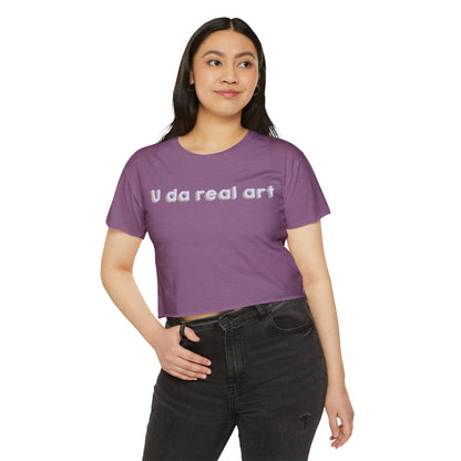 U da real art Crop Top | Pink Retro Text