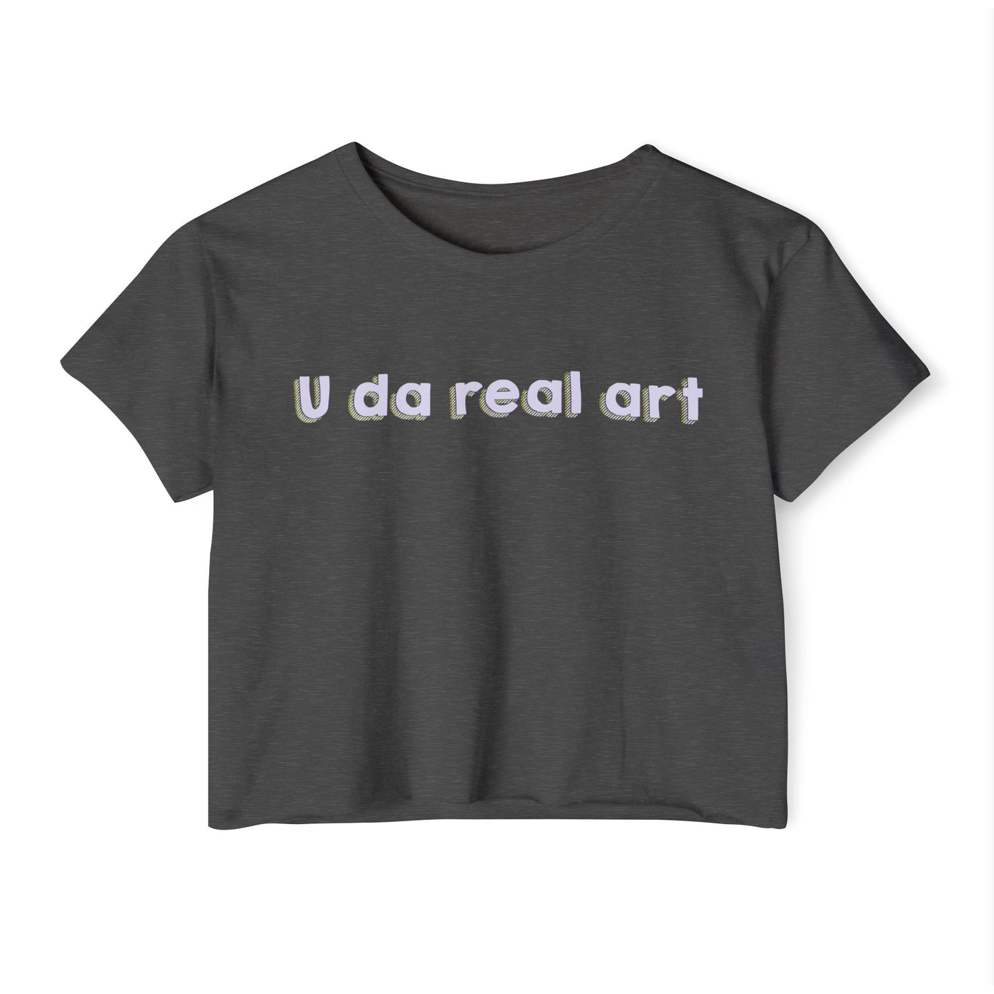 U da real art Crop Top | Pink Retro Text