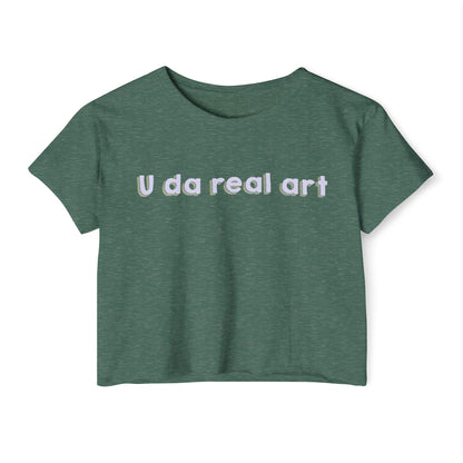 U da real art Crop Top | Pink Retro Text