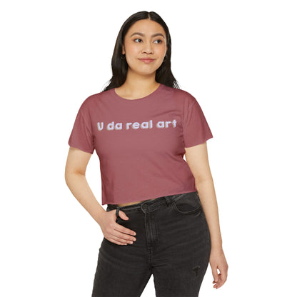 U da real art Crop Top | Pink Retro Text