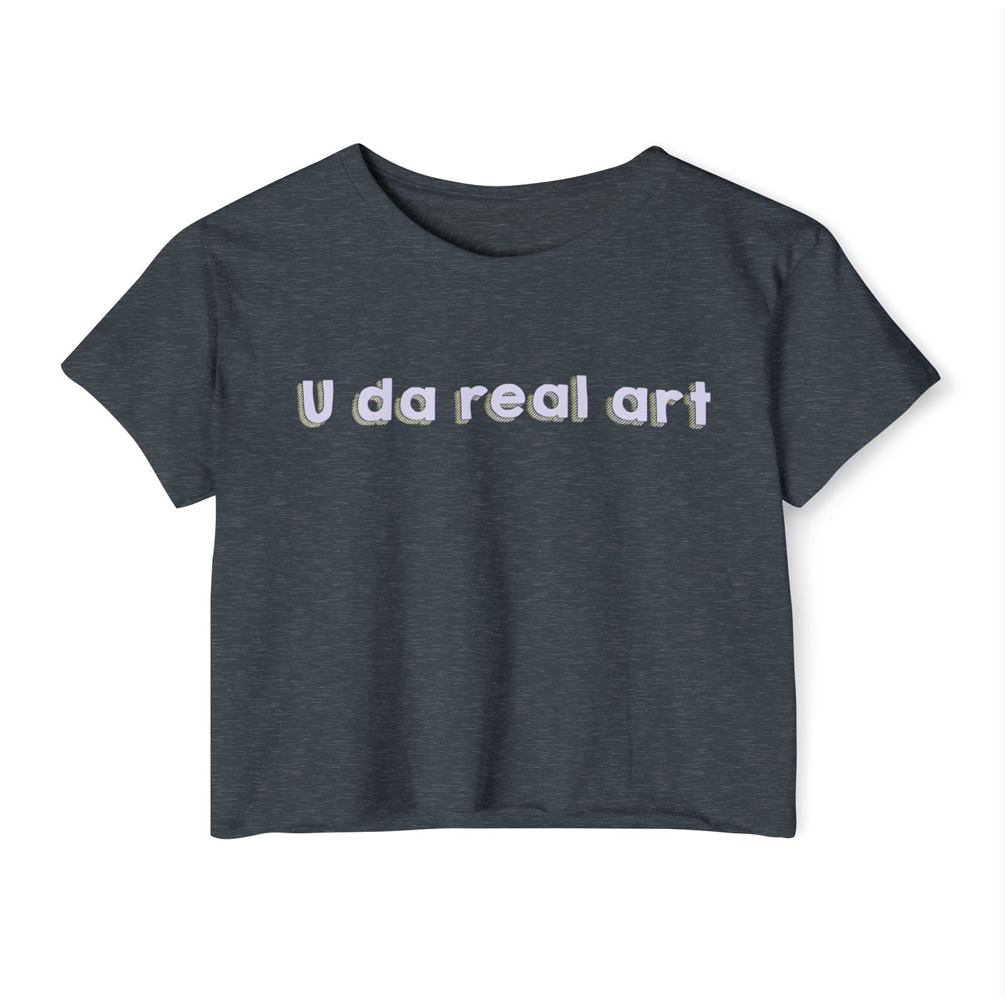 U da real art Crop Top | Pink Retro Text