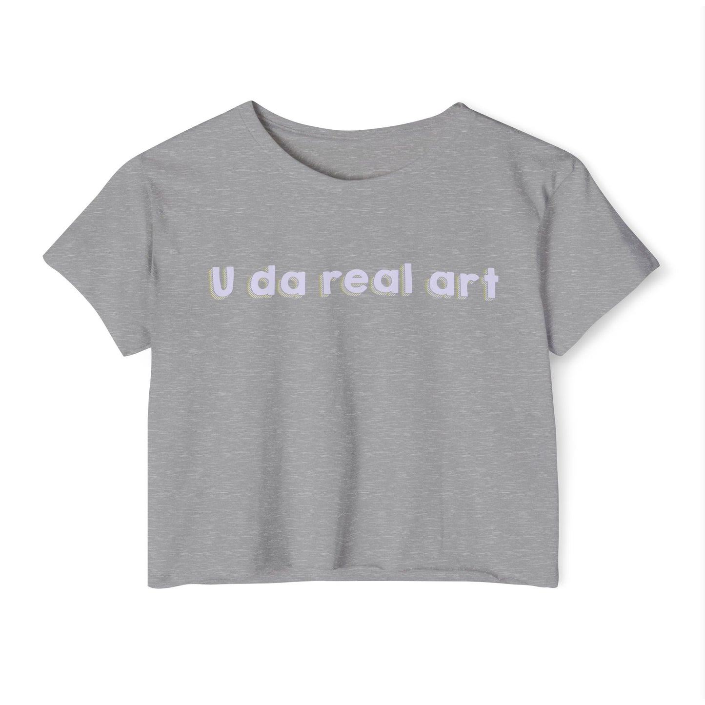 U da real art Crop Top | Pink Retro Text