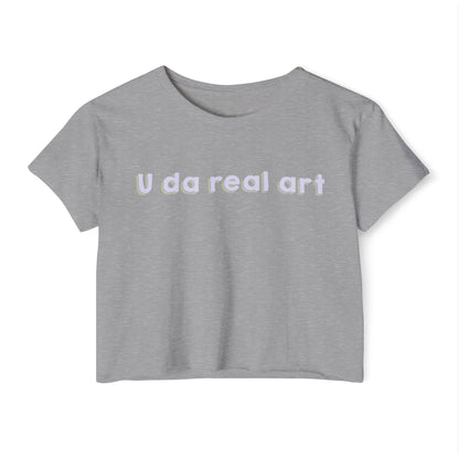 U da real art Crop Top | Pink Retro Text