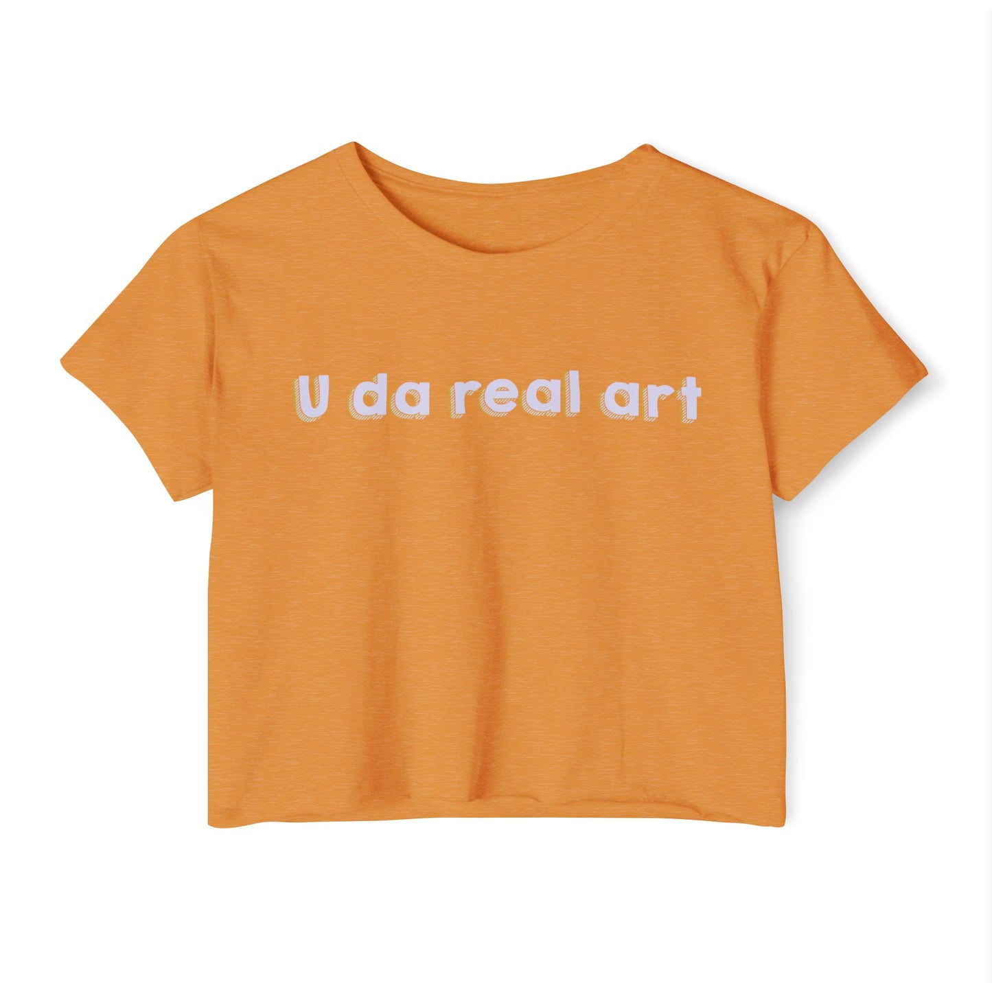 U da real art Crop Top | Pink Retro Text