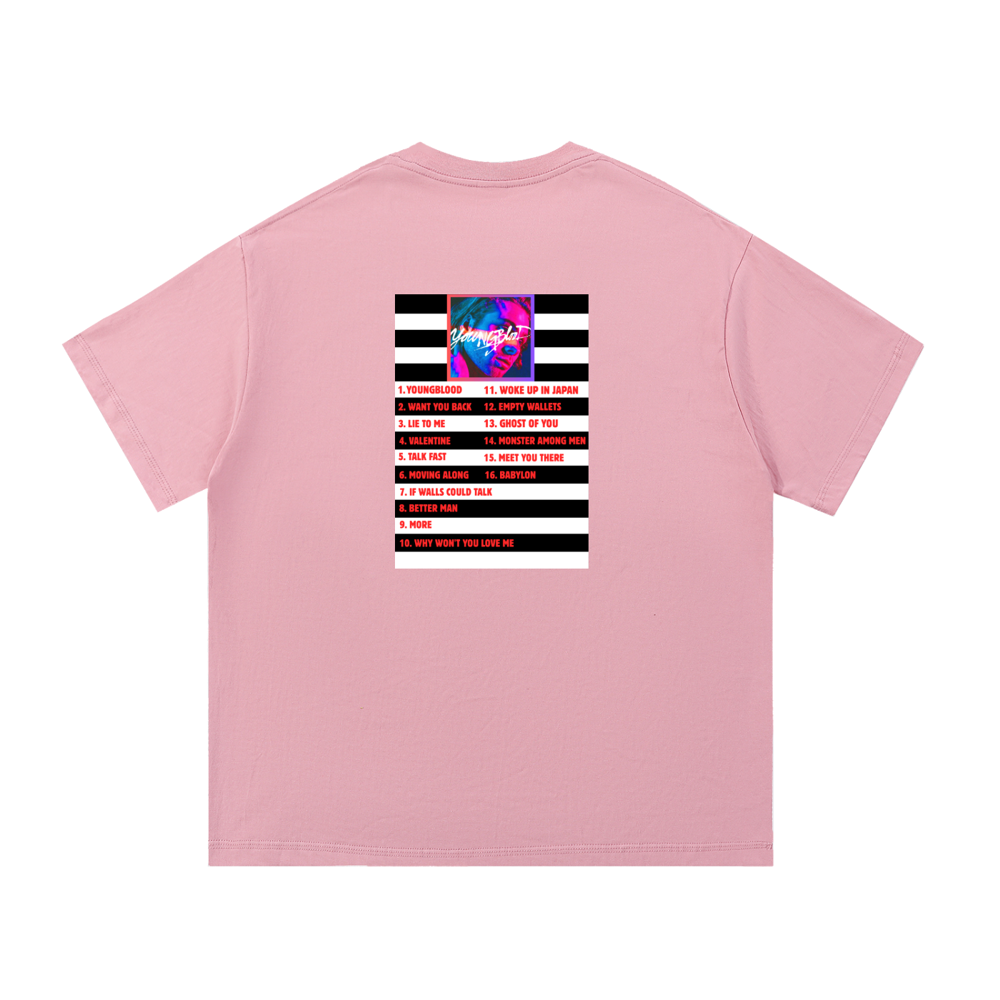 5SOS | Luke Hemmings | Youngblood Album Tracklist T-Shirt | Fan Made