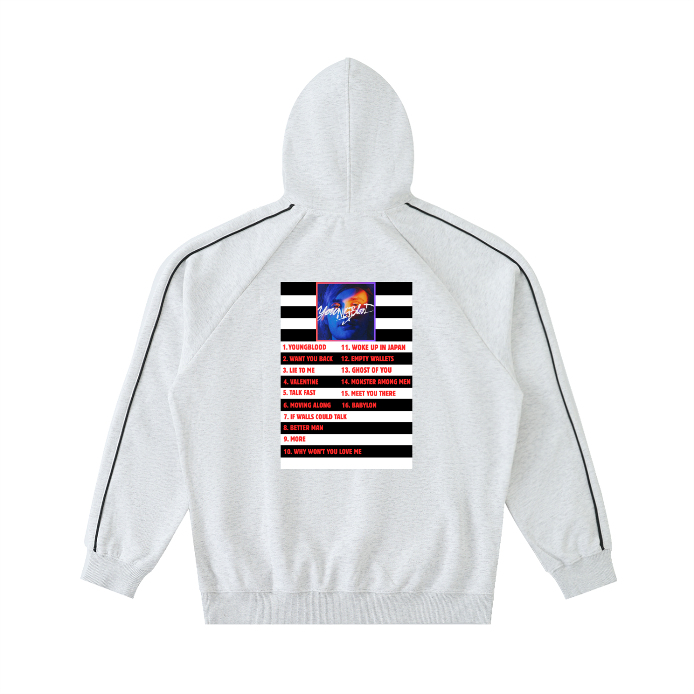 5SOS | Michael Clifford | Youngblood Raglan Hoodie | Fan Made