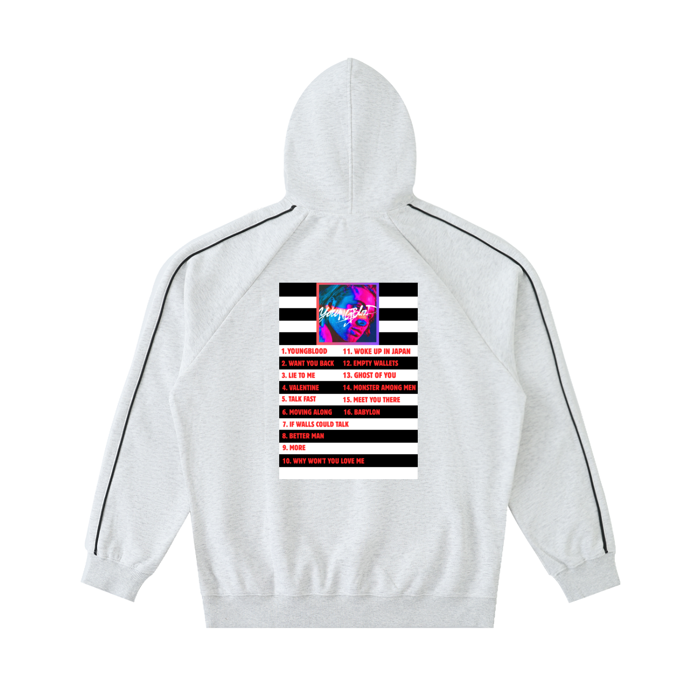 5SOS | Luke Hemmings | Youngblood Raglan Hoodie | Fan Made