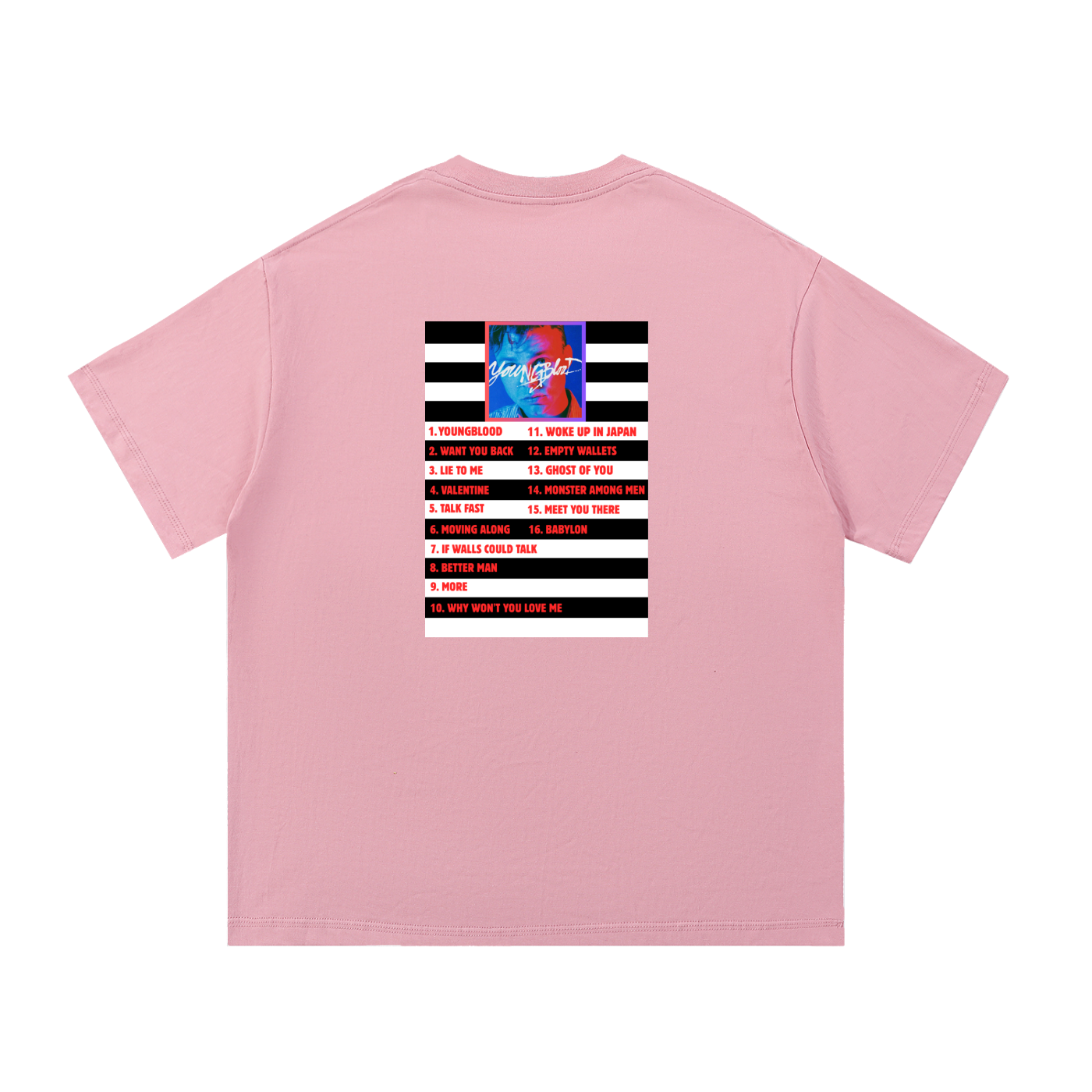 5SOS | Ashton Irwin | Youngblood Album Tracklist T-Shirt | Fan Made