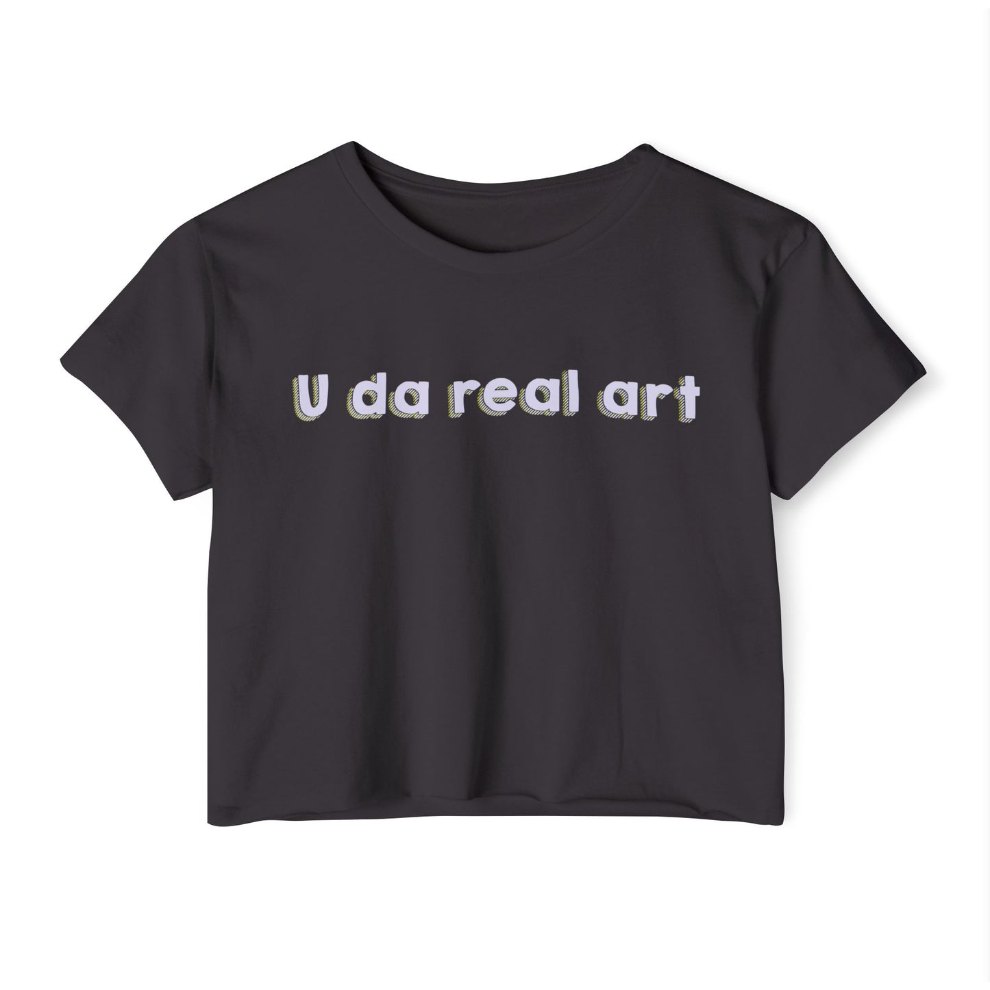U da real art Crop Top | Pink Retro Text