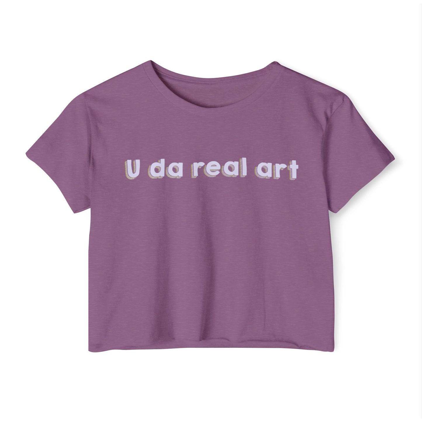 U da real art Crop Top | Pink Retro Text
