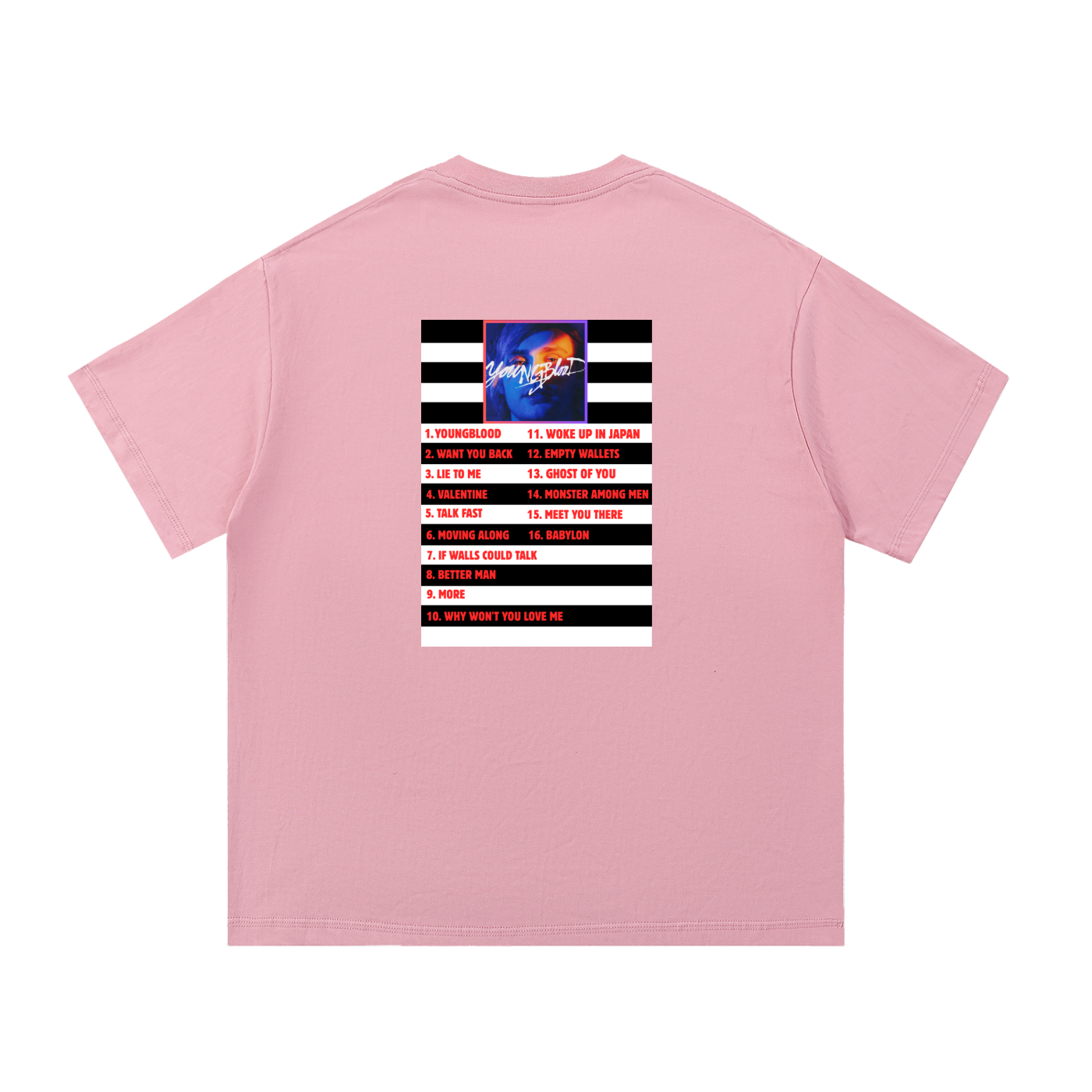 5SOS | Michael Clifford | Youngblood Album Tracklist T-Shirt | Fan Made