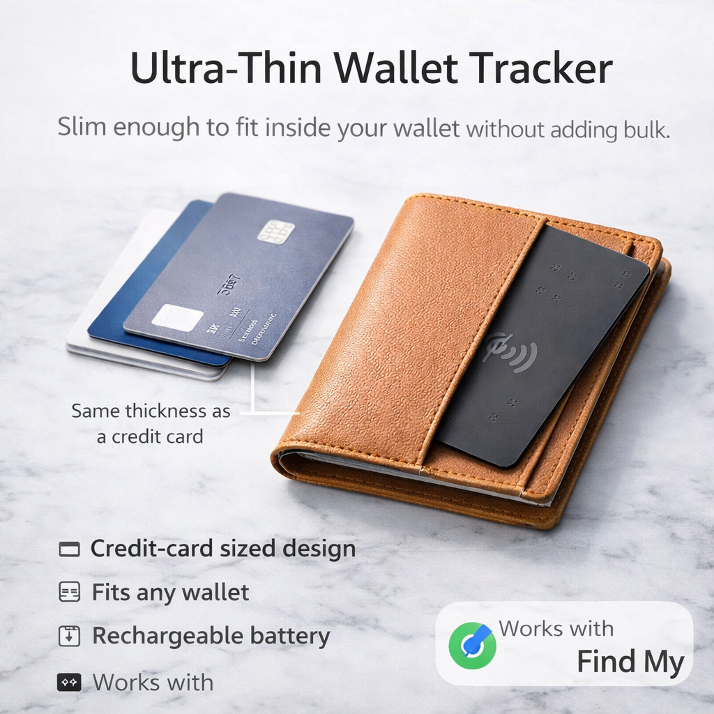 Smart Wallet Tracker Card — Apple Find My Certified | Never Lose Your Wallet Again