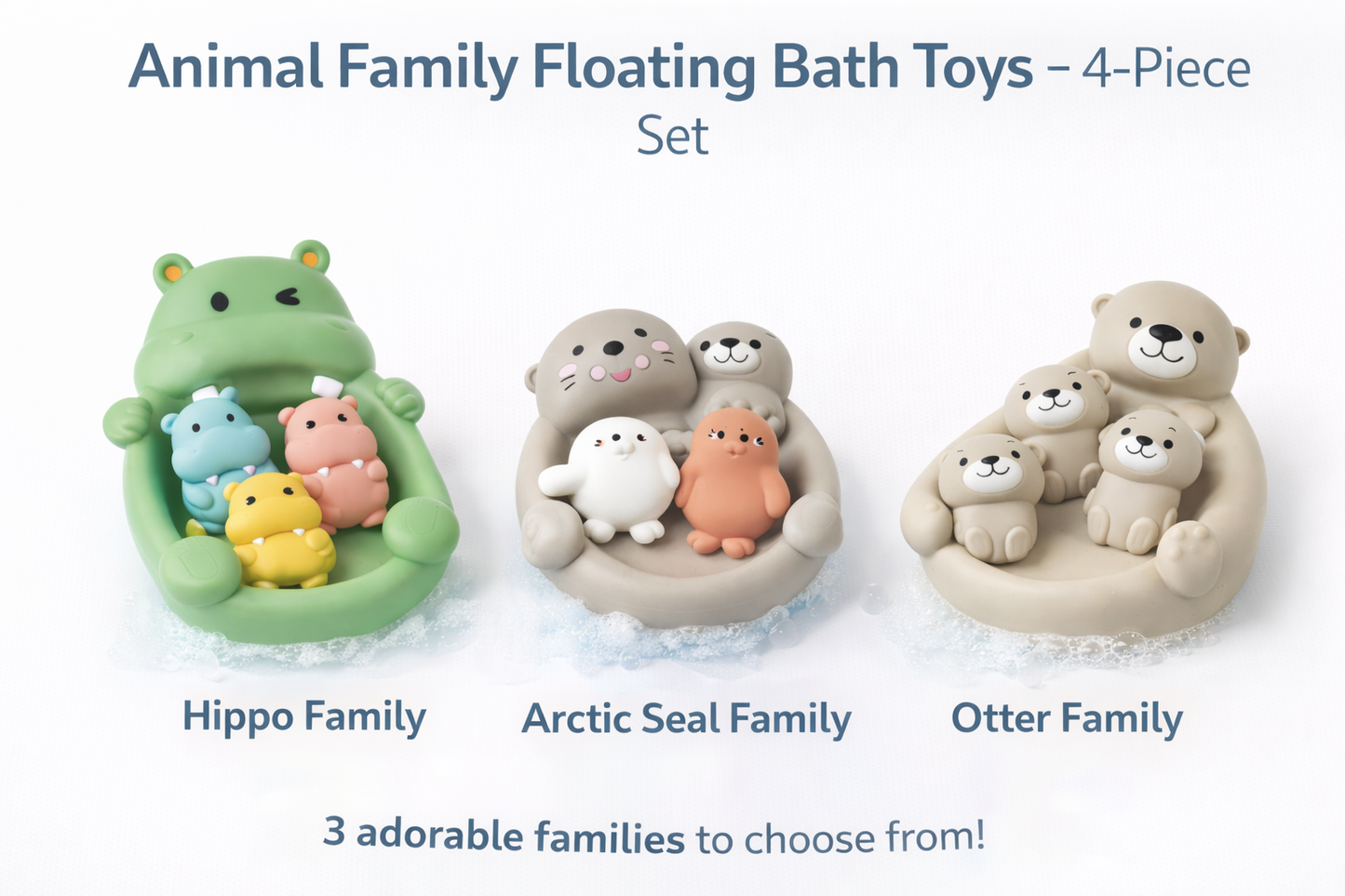 Animal Family Floating Bath Toys – 4-Piece Set