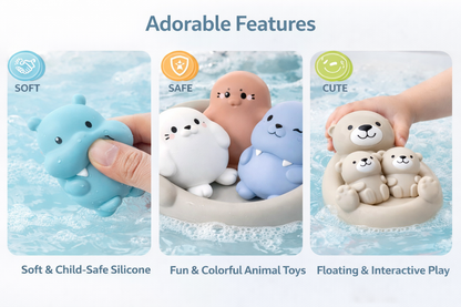 Animal Family Floating Bath Toys – 4-Piece Set