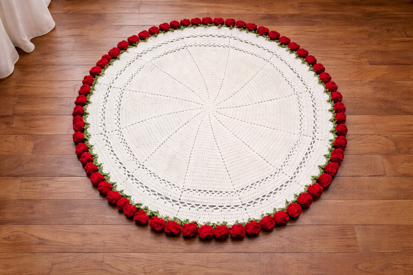 Rose Bouquet Blanket – Handmade Crochet Floral Blanket Gift for Valentine’s Day