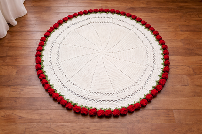 Rose Bouquet Blanket – Handmade Crochet Floral Blanket Gift for Valentine’s Day