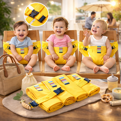 Portable Baby Dining Seat – Adjustable Safety Strap for High Chairs & Travel