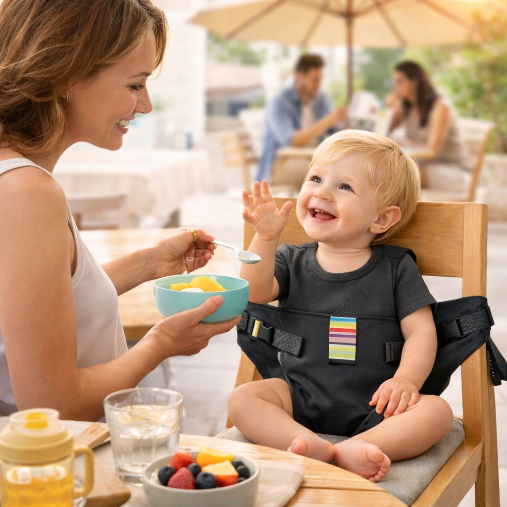 Portable Baby Dining Seat – Adjustable Safety Strap for High Chairs & Travel