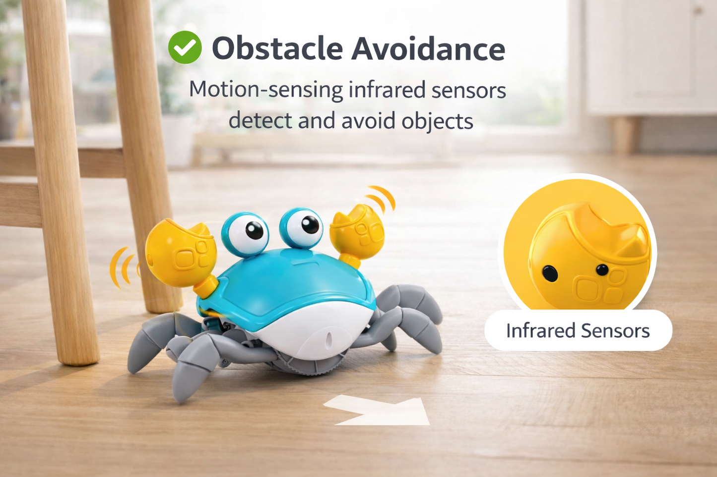 Run-Away Crawling Crab Toy | Encourages Baby Movement & Play