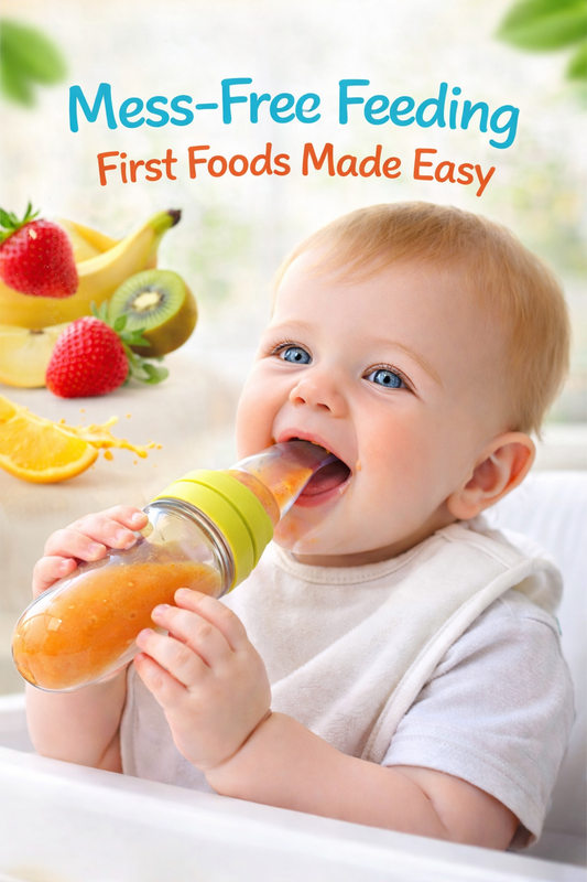 Baby Silicone Squeeze Spoon Feeder – Easy First Feeding Bottle