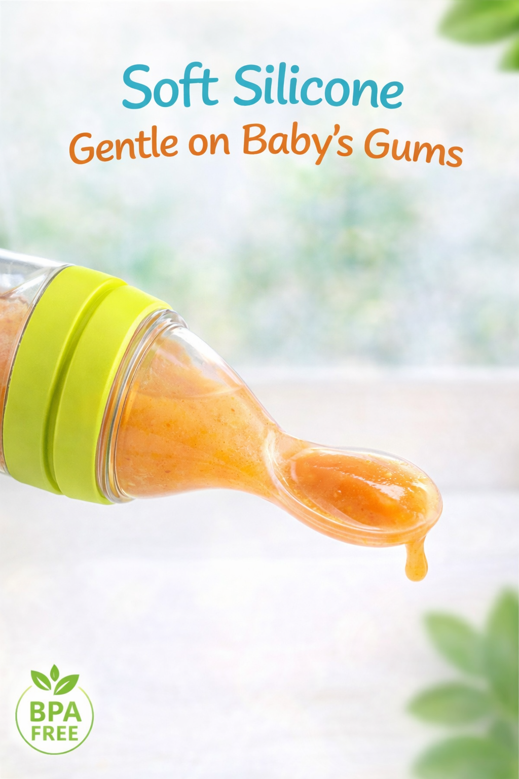 Baby Silicone Squeeze Spoon Feeder – Easy First Feeding Bottle