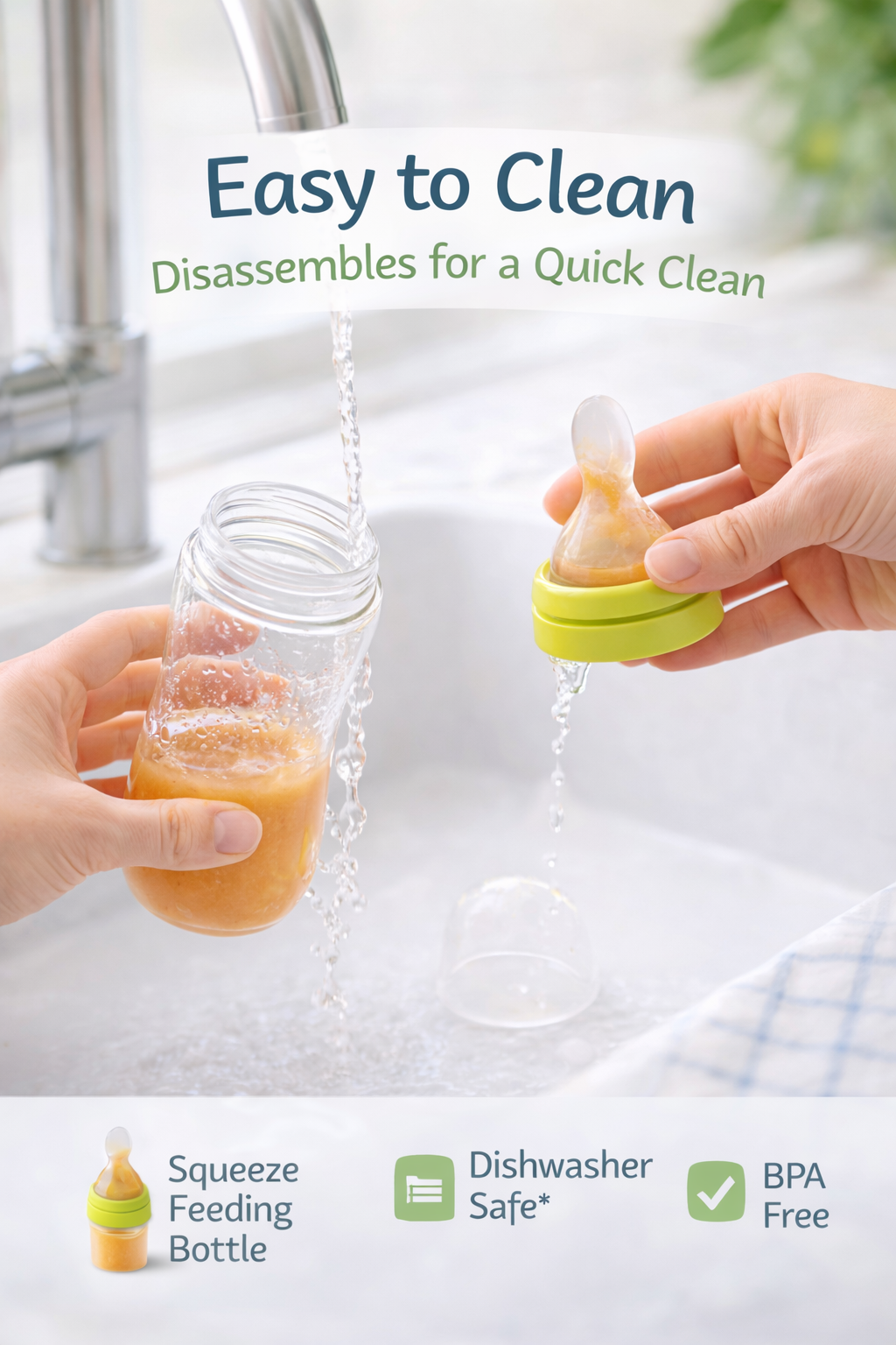 Baby Silicone Squeeze Spoon Feeder – Easy First Feeding Bottle