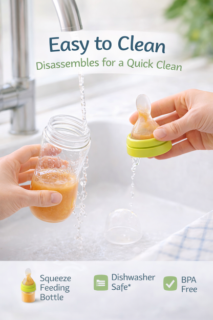 Baby Silicone Squeeze Spoon Feeder – Easy First Feeding Bottle