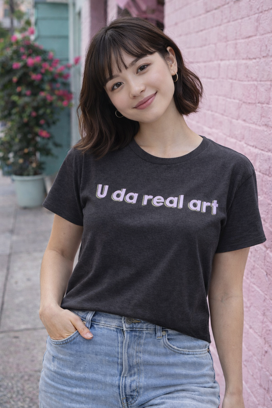 U da real art Crop Top | Pink Retro Text