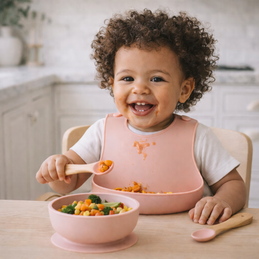 Silicone Baby Feeding Bibs with Food Catcher (2-Pack)