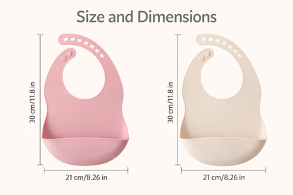 Silicone Baby Feeding Bibs with Food Catcher (2-Pack)