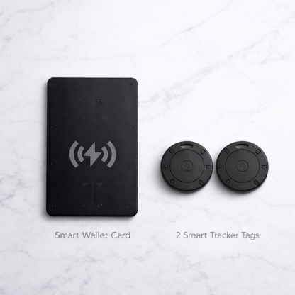 Complete Tracker Bundle — Smart Card + 2 Tags | Never Lose Your Wallet, Keys or Luggage Again