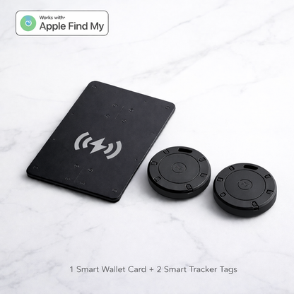 Complete Tracker Bundle — Smart Card + 2 Tags | Never Lose Your Wallet, Keys or Luggage Again