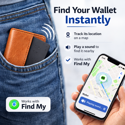 Smart Wallet Tracker Card — Apple Find My Certified | Never Lose Your Wallet Again