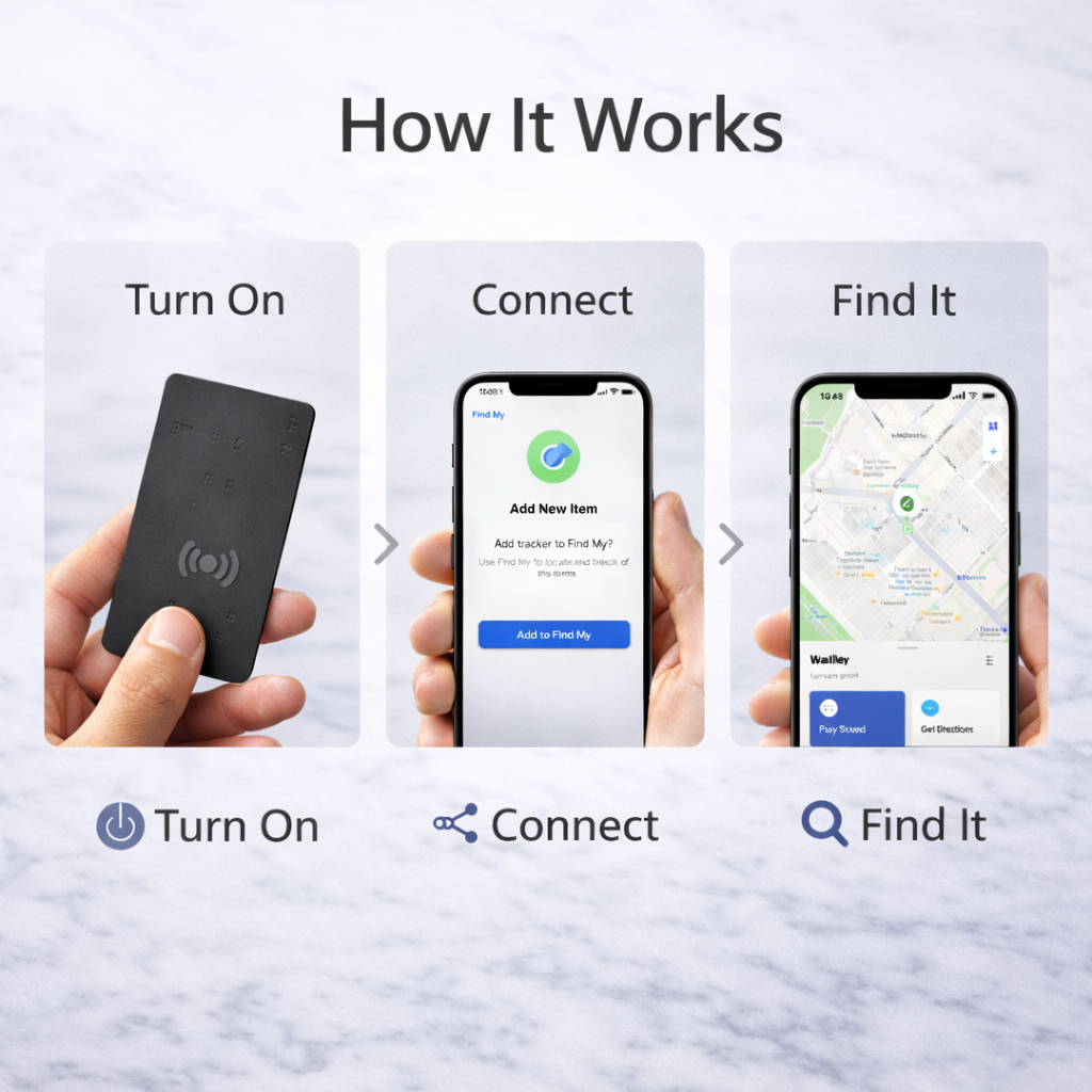 Smart Wallet Tracker Card — Apple Find My Certified | Never Lose Your Wallet Again