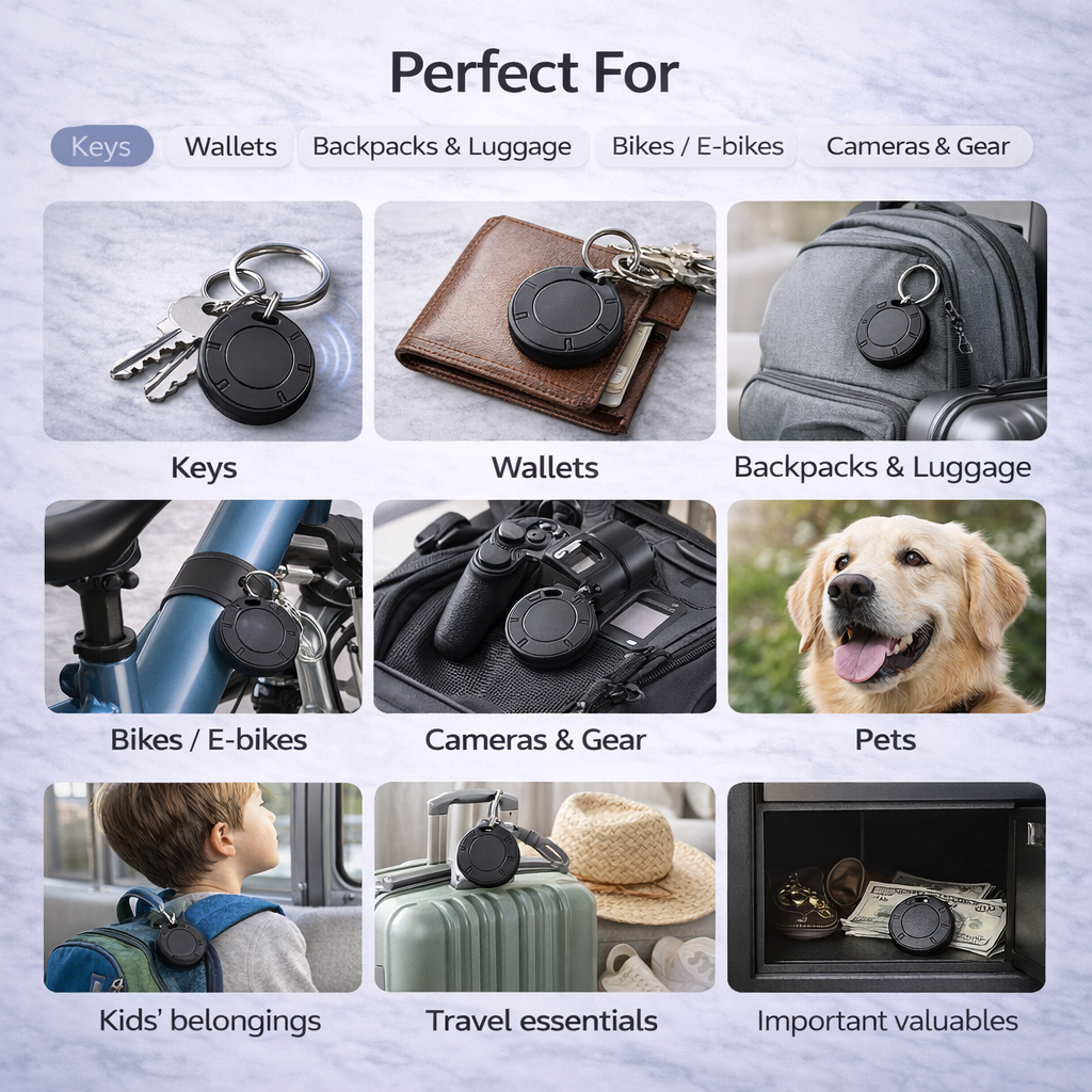 Smart Tracker Tag — Apple Find My Certified | Track Your Keys, Bike & Luggage Anywhere