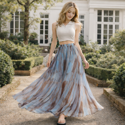 Watercolour Flow Maxi Skirt