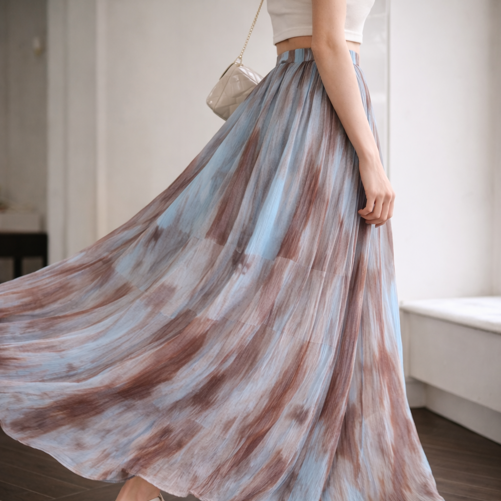 Watercolour Flow Maxi Skirt