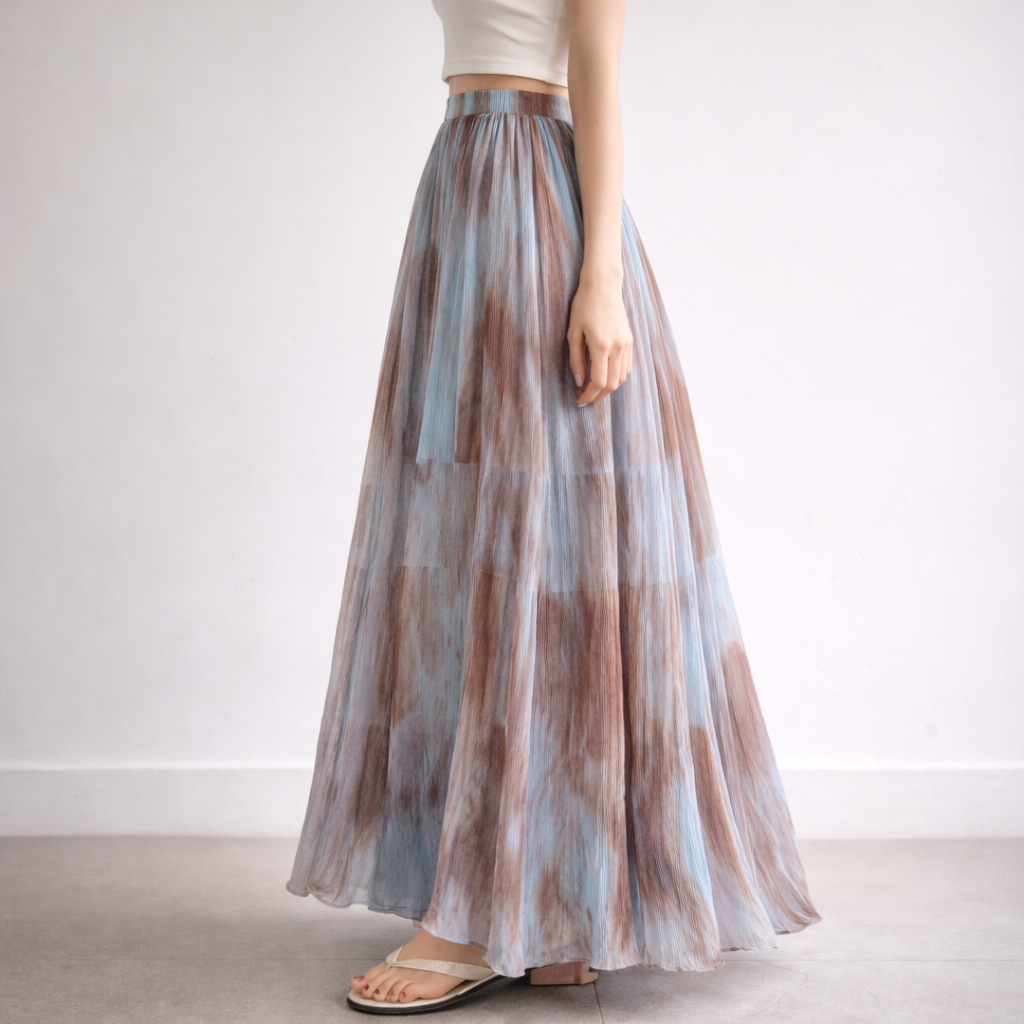 Watercolour Flow Maxi Skirt