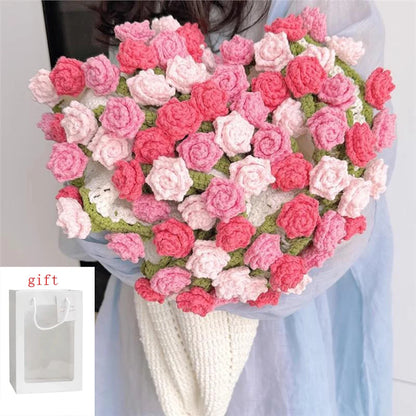 Rose Bouquet Blanket – Handmade Crochet Floral Blanket Gift for Valentine’s Day