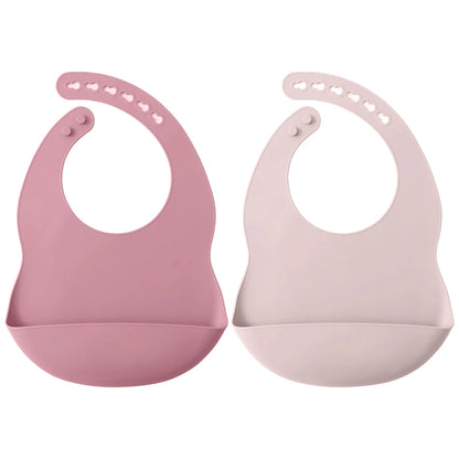 Silicone Baby Feeding Bibs with Food Catcher (2-Pack)