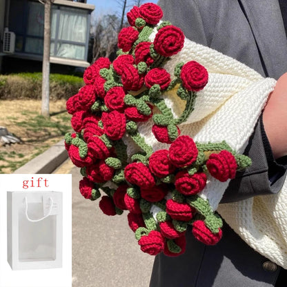 Rose Bouquet Blanket – Handmade Crochet Floral Blanket Gift for Valentine’s Day