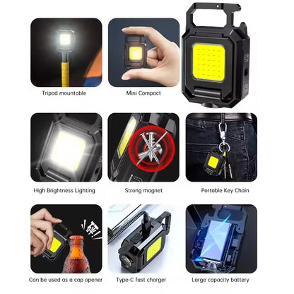 Pro COB Keychain Light - 1000 Lumens, Waterproof