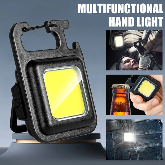 Mini COB Keychain Light - 7 Modes | Magnetic | Bottle Opener | USB-C Rechargeable