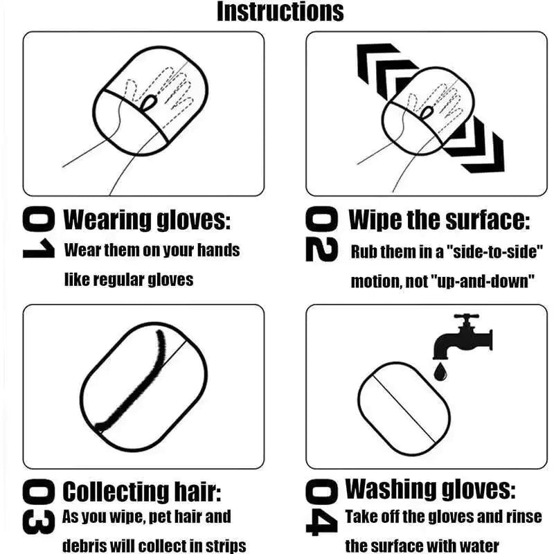 Pet Hair Removal Glove - Works on Furniture, Clothes & Carpets