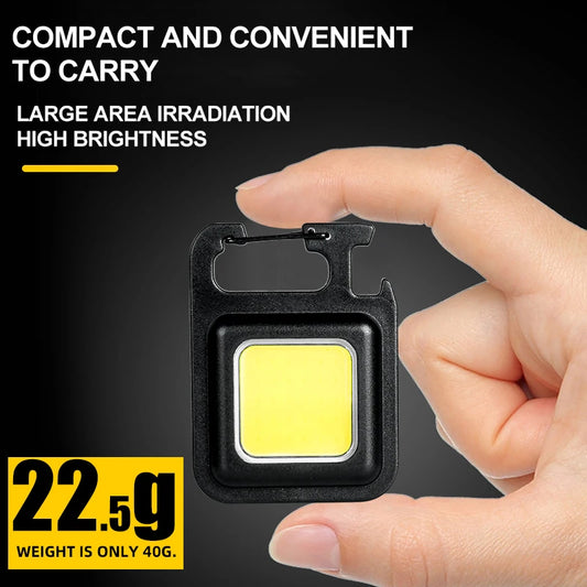 Mini COB Keychain Light - 7 Modes | Magnetic | Bottle Opener | USB-C Rechargeable