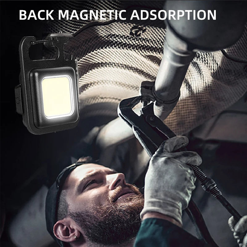 Mini COB Keychain Light - 7 Modes | Magnetic | Bottle Opener | USB-C Rechargeable