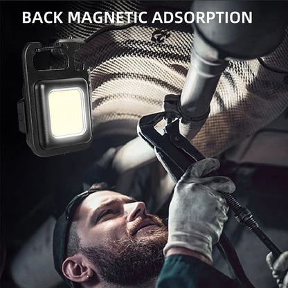 Mini COB Keychain Light - 7 Modes | Magnetic | Bottle Opener | USB-C Rechargeable