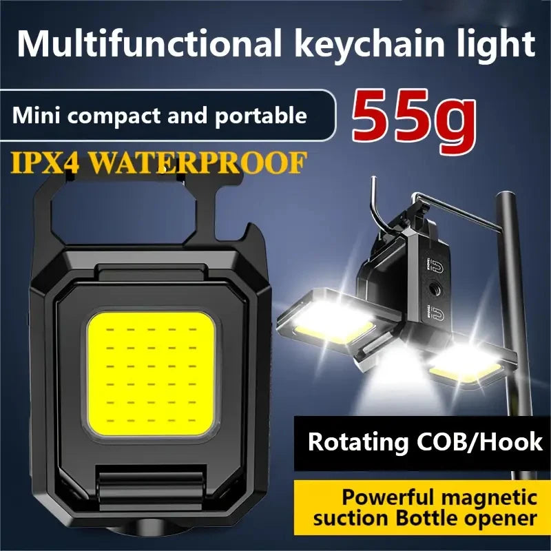 Pro COB Keychain Light - 1000 Lumens, Waterproof