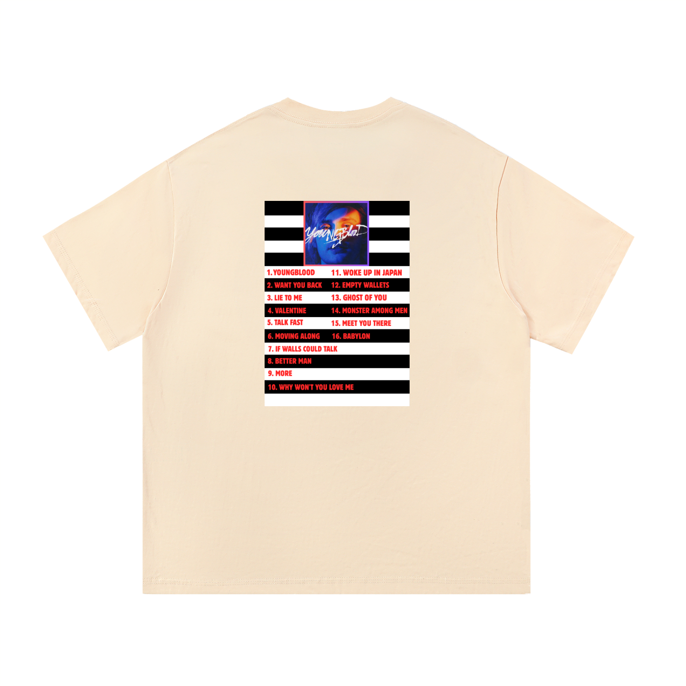 5SOS | Michael Clifford | Youngblood Album Tracklist T-Shirt | Fan Made
